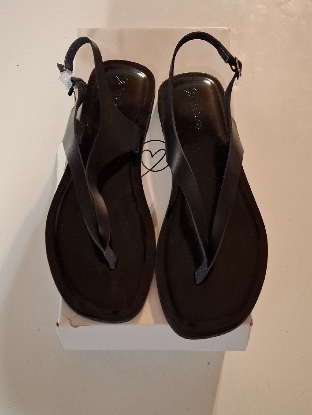 NEW THE Drop Women’s Black Slingback Thong Sandals Size 9.5